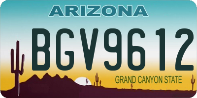 AZ license plate BGV9612