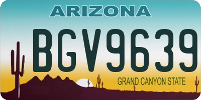 AZ license plate BGV9639
