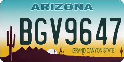 AZ license plate BGV9647
