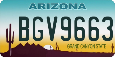 AZ license plate BGV9663