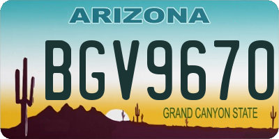 AZ license plate BGV9670