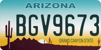 AZ license plate BGV9673