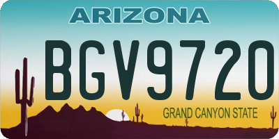 AZ license plate BGV9720