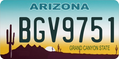 AZ license plate BGV9751