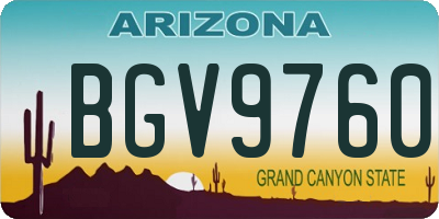 AZ license plate BGV9760