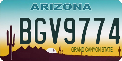 AZ license plate BGV9774
