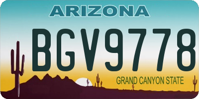 AZ license plate BGV9778