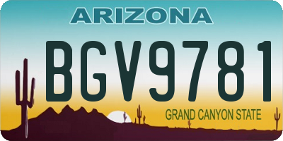 AZ license plate BGV9781