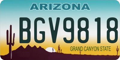 AZ license plate BGV9818