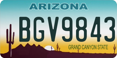 AZ license plate BGV9843