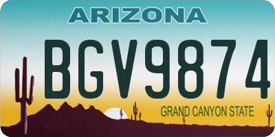 AZ license plate BGV9874