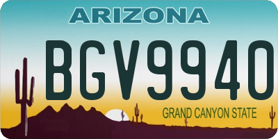 AZ license plate BGV9940