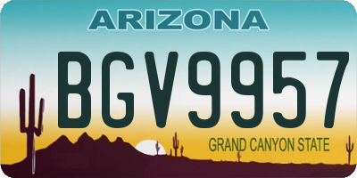 AZ license plate BGV9957