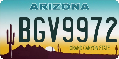 AZ license plate BGV9972