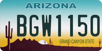 AZ license plate BGW1150
