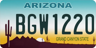 AZ license plate BGW1220