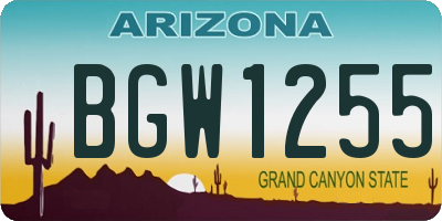 AZ license plate BGW1255