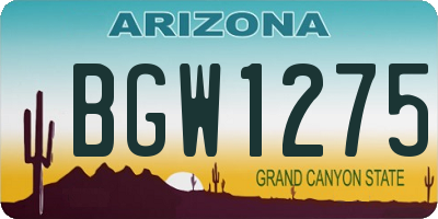AZ license plate BGW1275