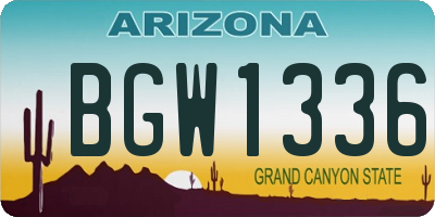AZ license plate BGW1336