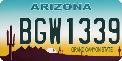 AZ license plate BGW1339