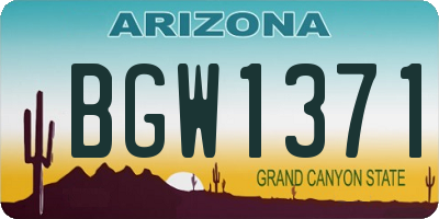 AZ license plate BGW1371
