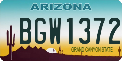 AZ license plate BGW1372