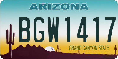 AZ license plate BGW1417