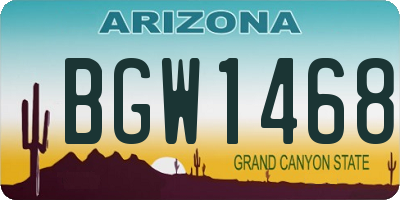 AZ license plate BGW1468