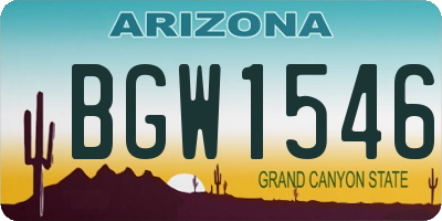 AZ license plate BGW1546