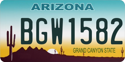 AZ license plate BGW1582