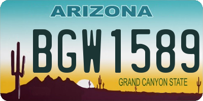 AZ license plate BGW1589
