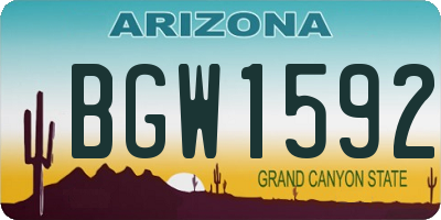 AZ license plate BGW1592