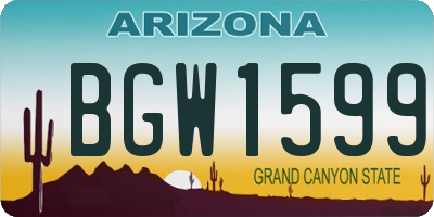 AZ license plate BGW1599