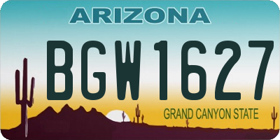 AZ license plate BGW1627