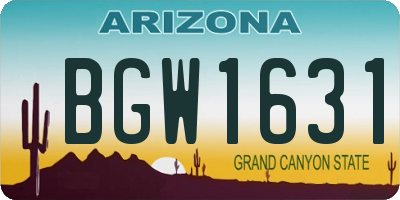 AZ license plate BGW1631