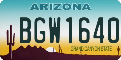 AZ license plate BGW1640
