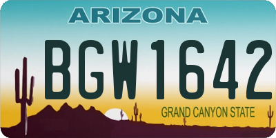 AZ license plate BGW1642