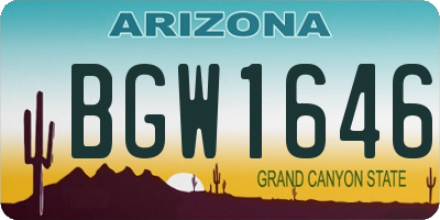 AZ license plate BGW1646