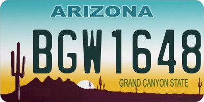 AZ license plate BGW1648