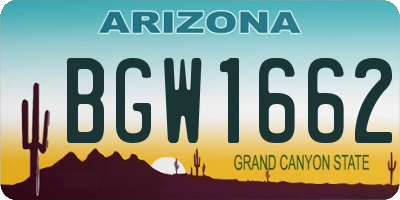AZ license plate BGW1662