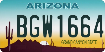 AZ license plate BGW1664