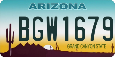 AZ license plate BGW1679