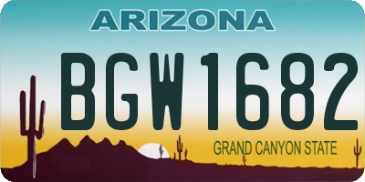 AZ license plate BGW1682