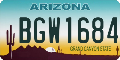 AZ license plate BGW1684
