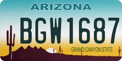 AZ license plate BGW1687