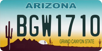 AZ license plate BGW1710