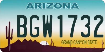 AZ license plate BGW1732