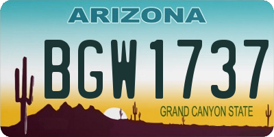 AZ license plate BGW1737