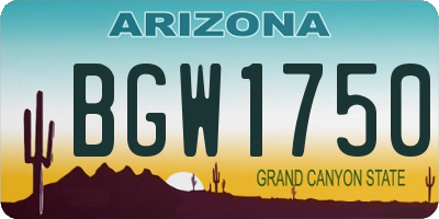 AZ license plate BGW1750