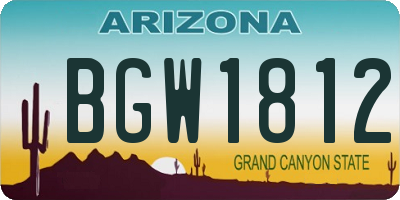 AZ license plate BGW1812